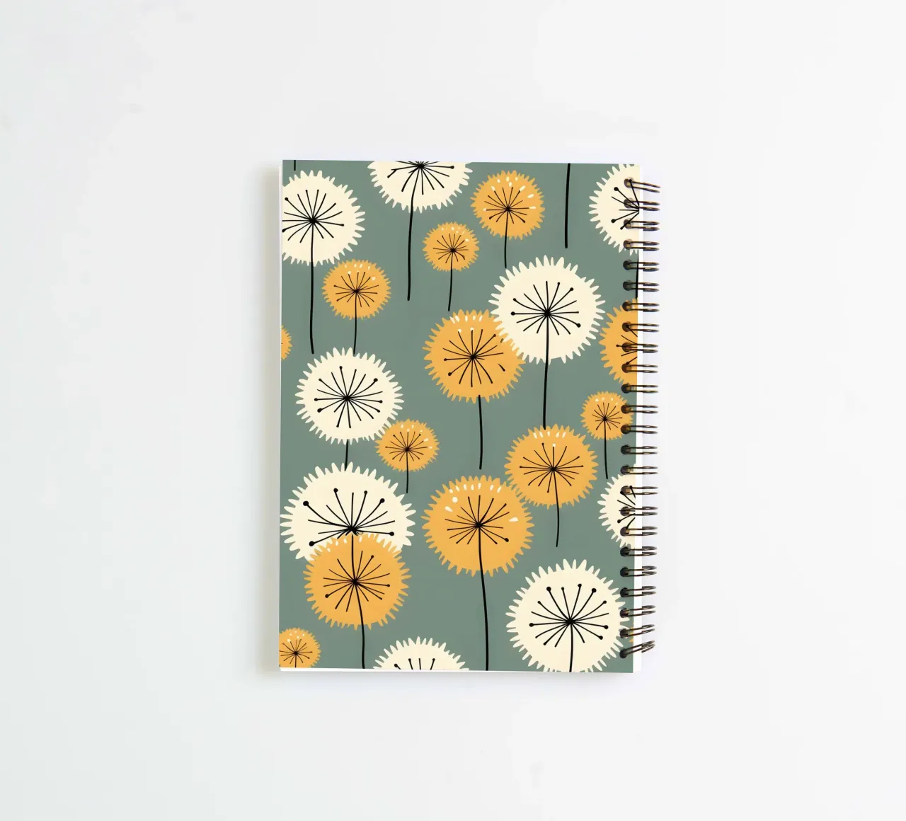 Pissenlits Amber Whimsy carnet à spirale de Botanical Pattern House