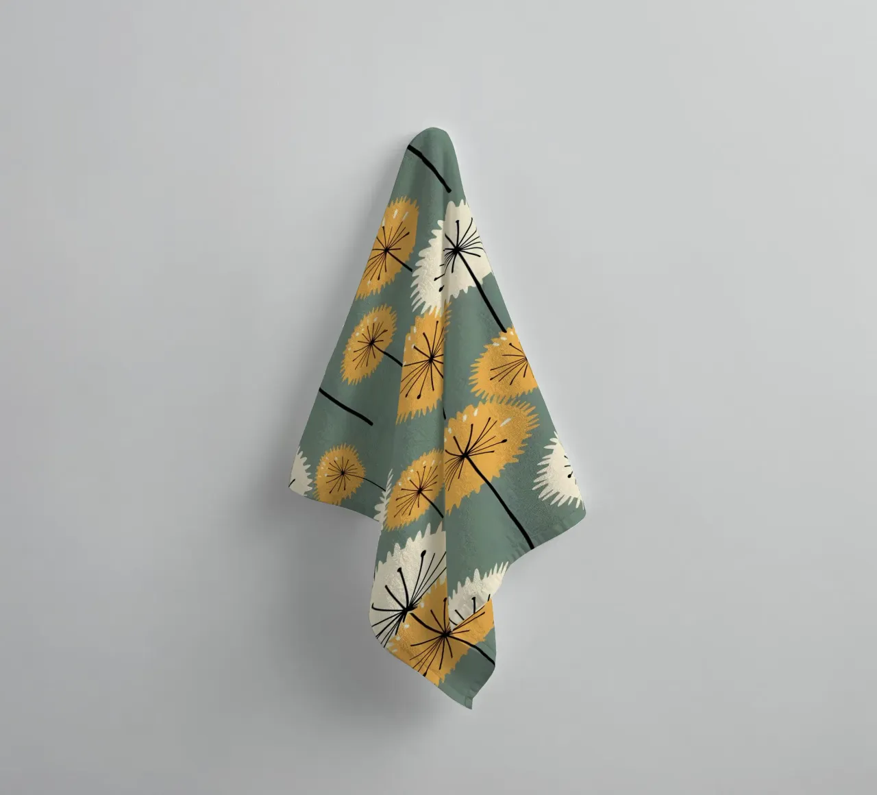 Amber Whimsy Dandelions towel by Botanical Pattern House