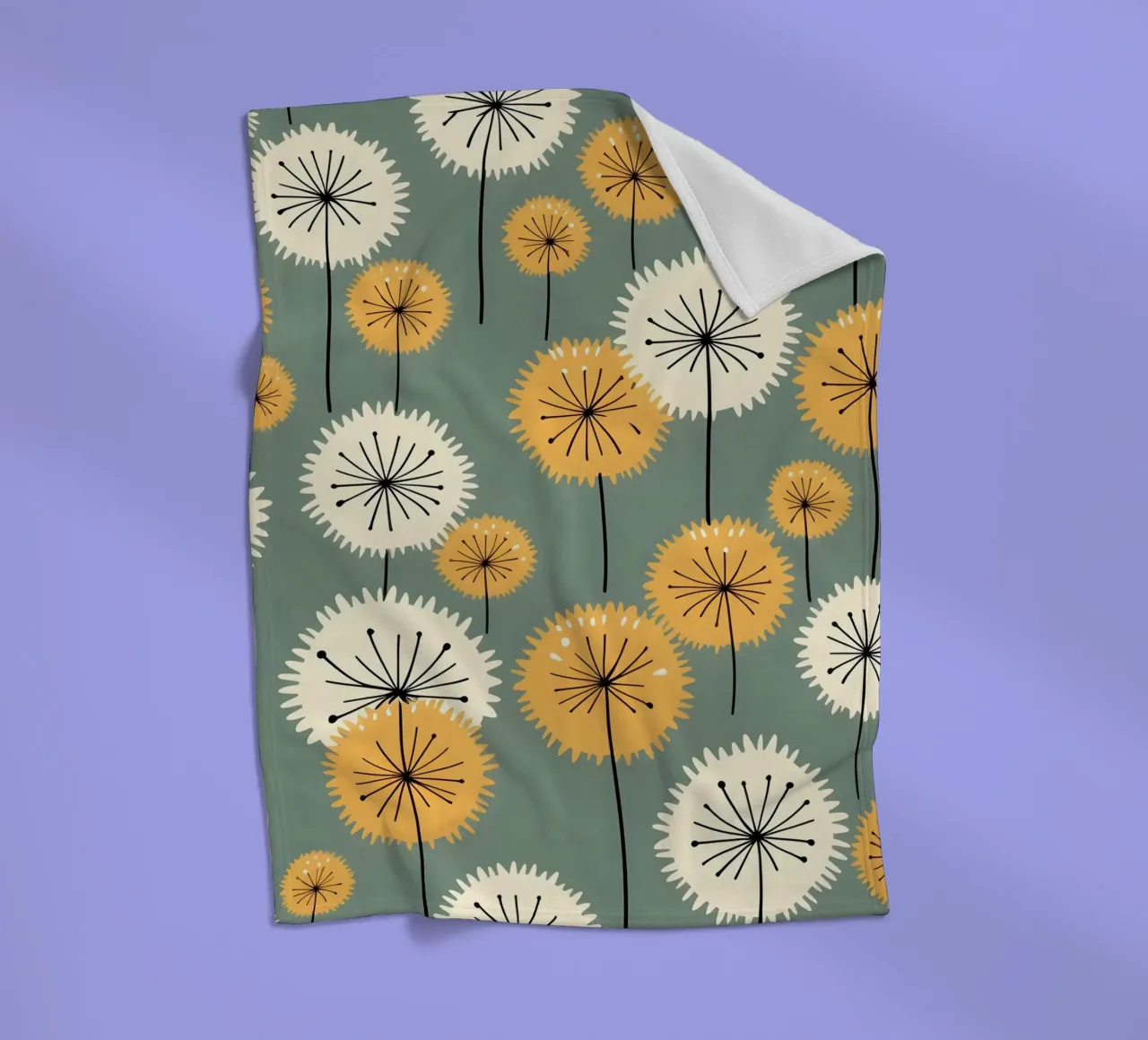 Amber Whimsy Pusteblumen Fleecedecke von Botanical Pattern House