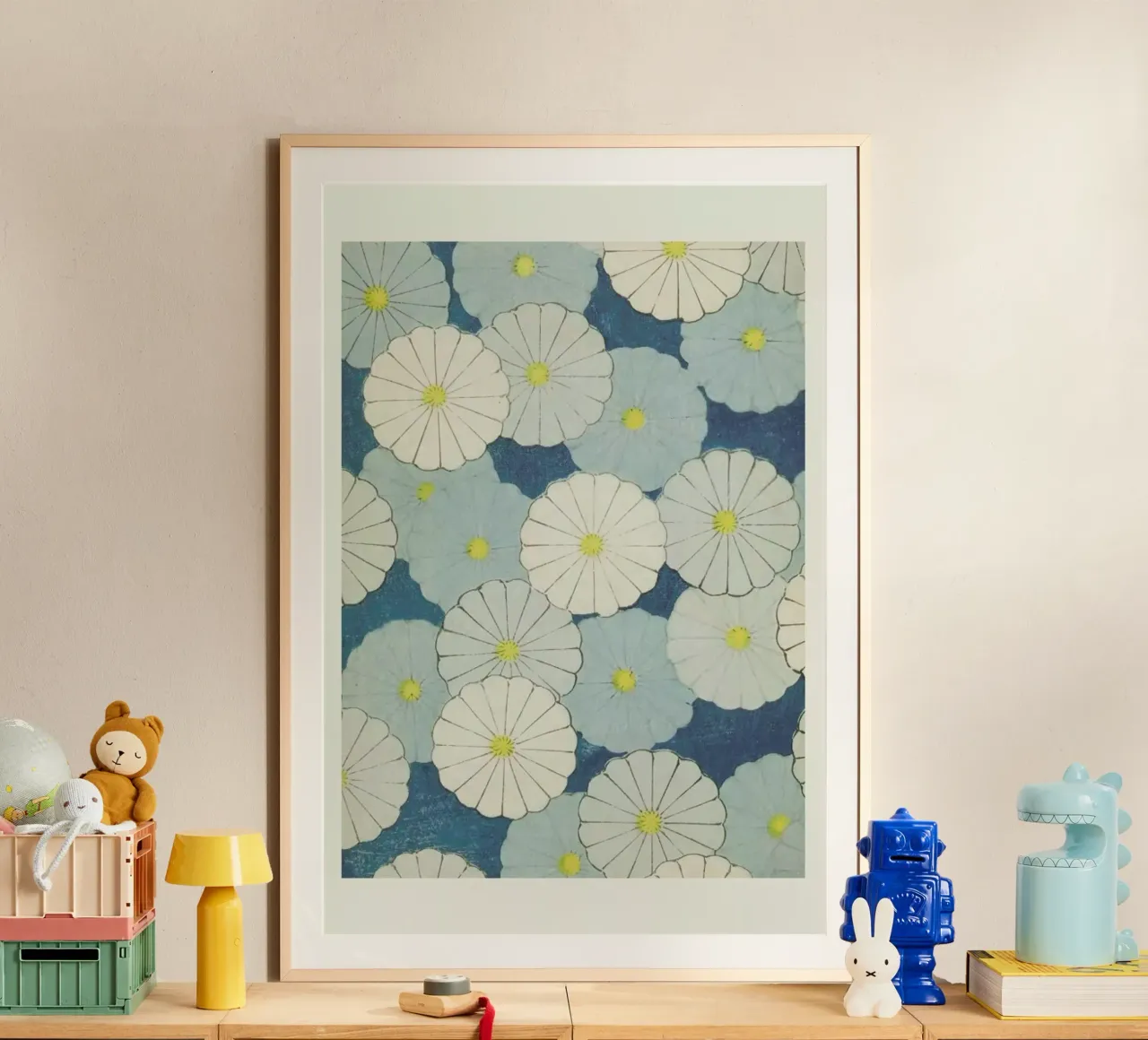 Shin-Bijutsukai - Floral poster con telaio in alluminio da Vintage by JUNIQE