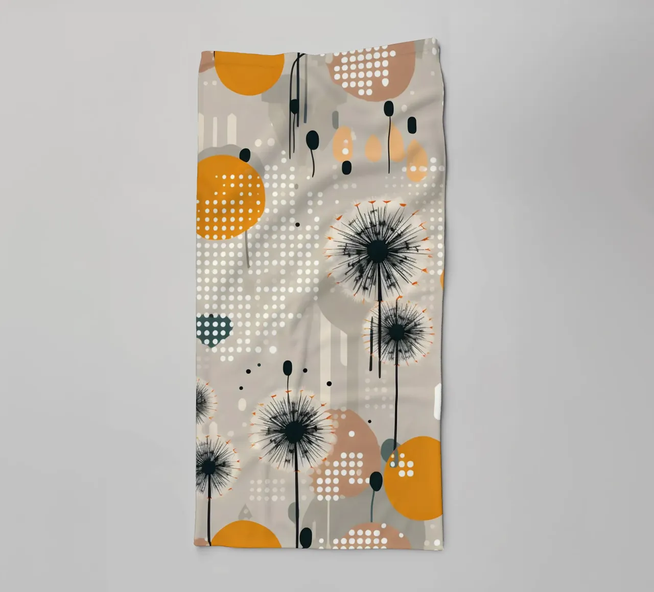 Amber Whimsy Dandelions towel by Botanical Pattern House