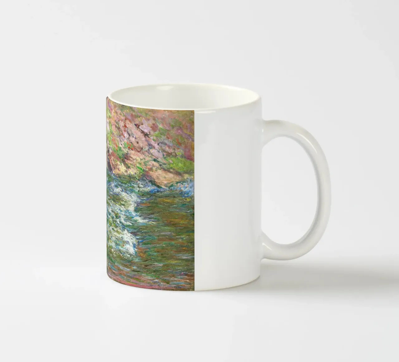 Rapide sulla Petite Creuse a Fresselines (1889) di Claude tazza in ceramica da Monet Art Prints