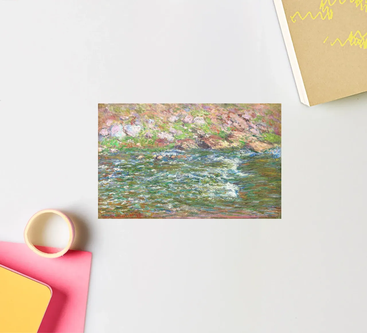 Rapids on the Petite Creuse at Fresselines (1889) by Claude sticker by Monet Art Prints
