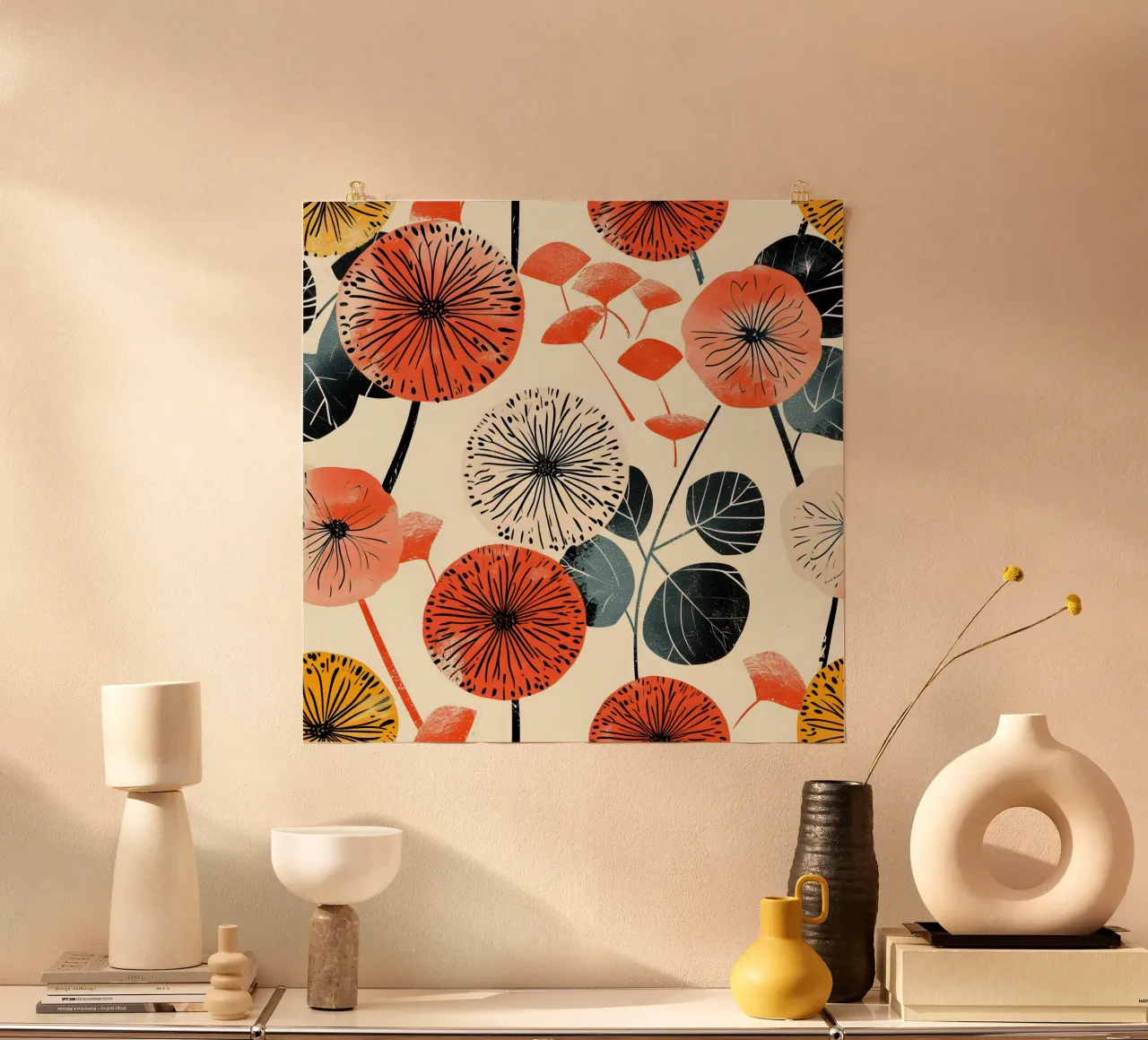 Flor de diente de león poster de Botanical Pattern House