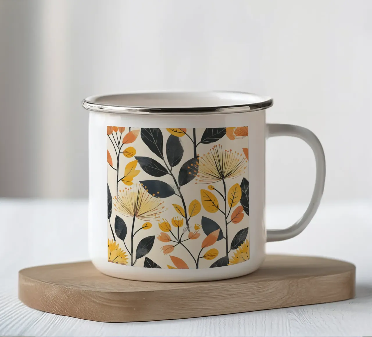 Fioritura del dente di leone tazza in smalto da Botanical Pattern House