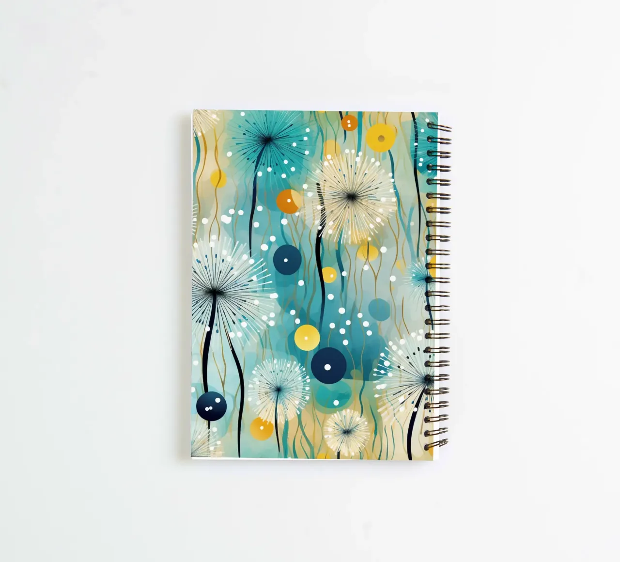 Colorful Dandelions spiral notebook by Botanical Pattern House