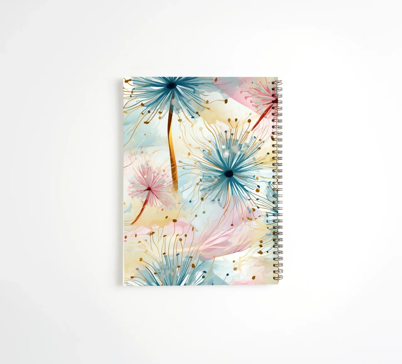 Colorful Dandelions spiral notebook by Botanical Pattern House