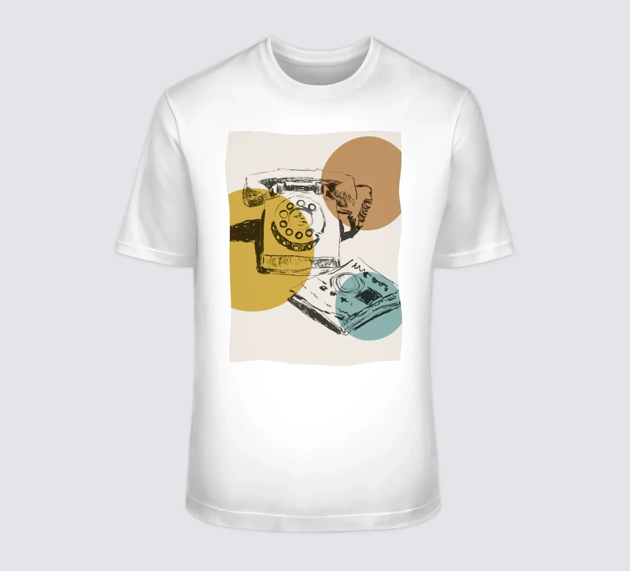 Retro Dial: Vintage Phone Art t-shirt da Indigo Rain
