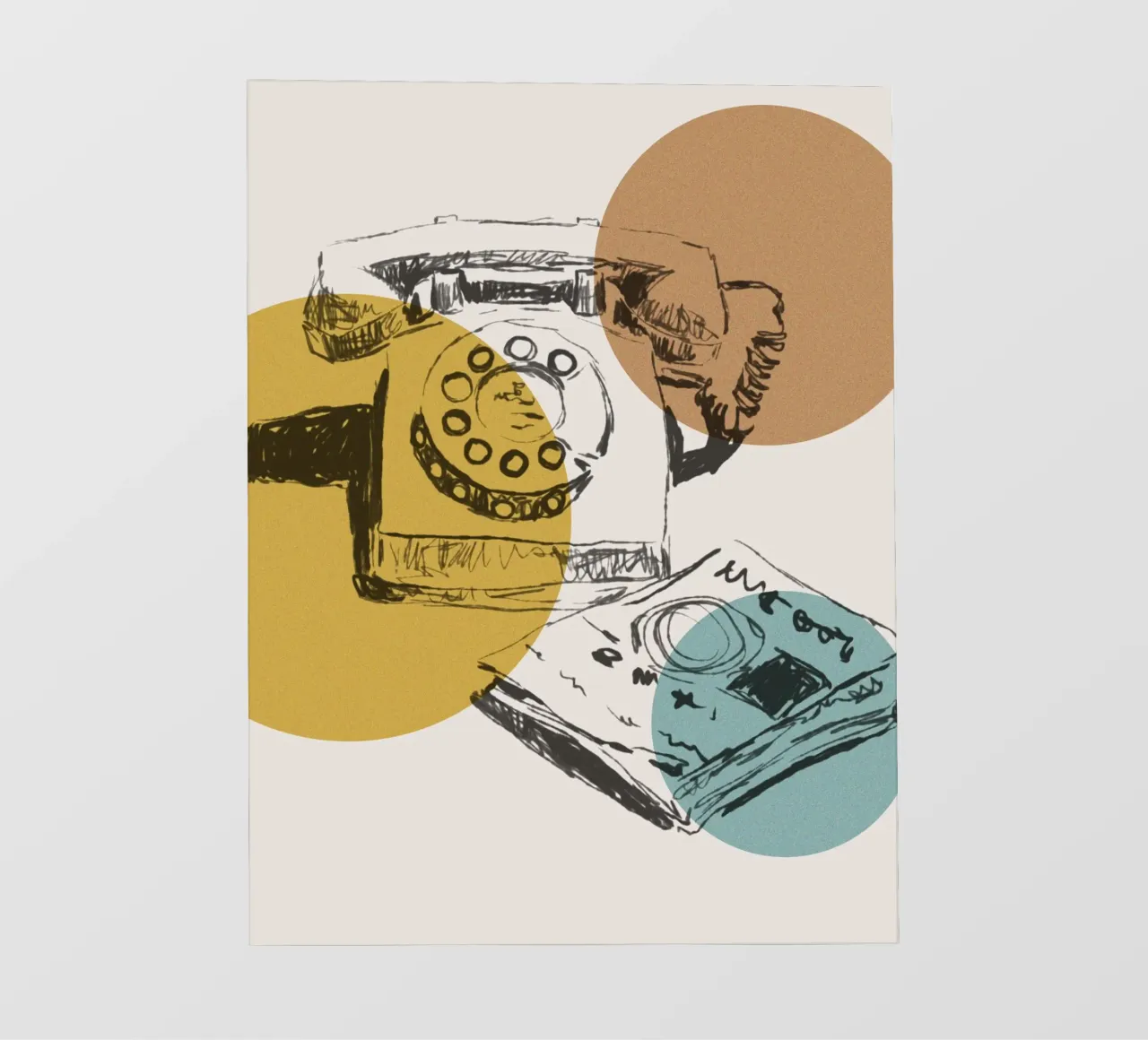 Retro Dial: Vintage Phone Art telo in pvc da Indigo Rain