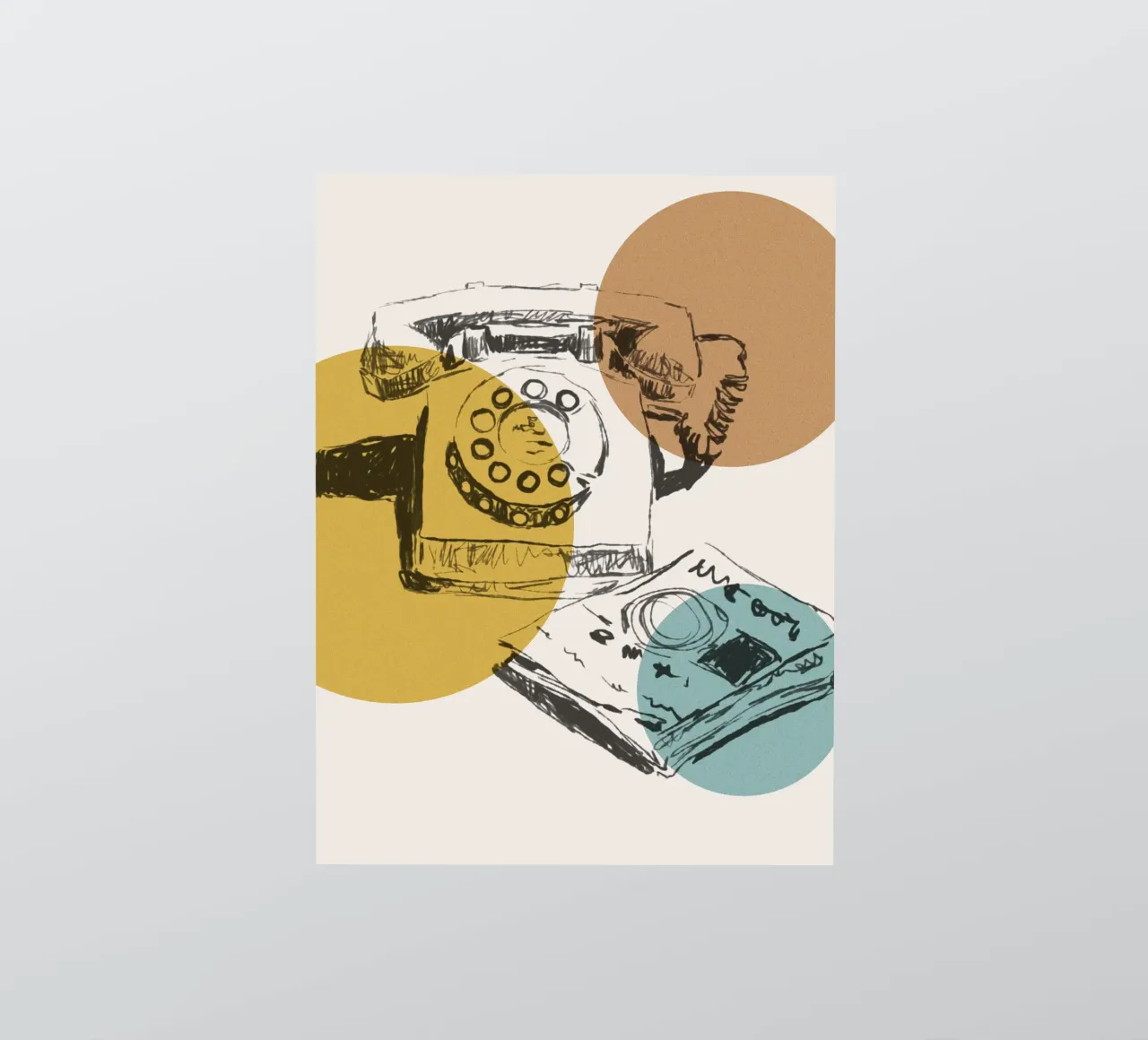 Retro Dial: Vintage Phone Art adesivo da Indigo Rain