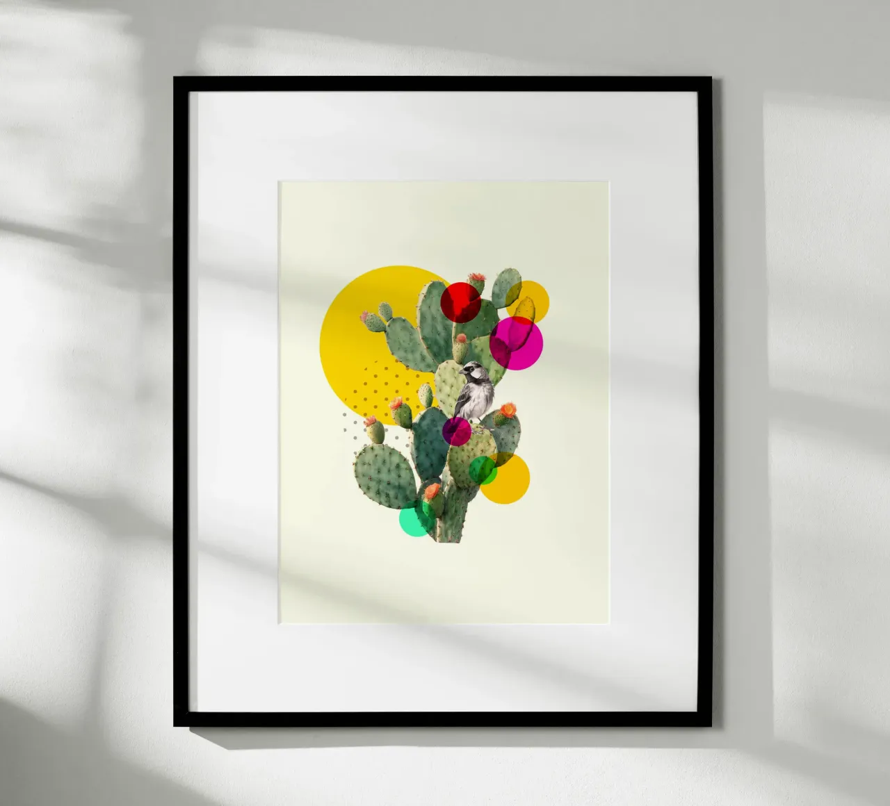 Color Pop Cactus poster con telaio in alluminio da Indigo Rain