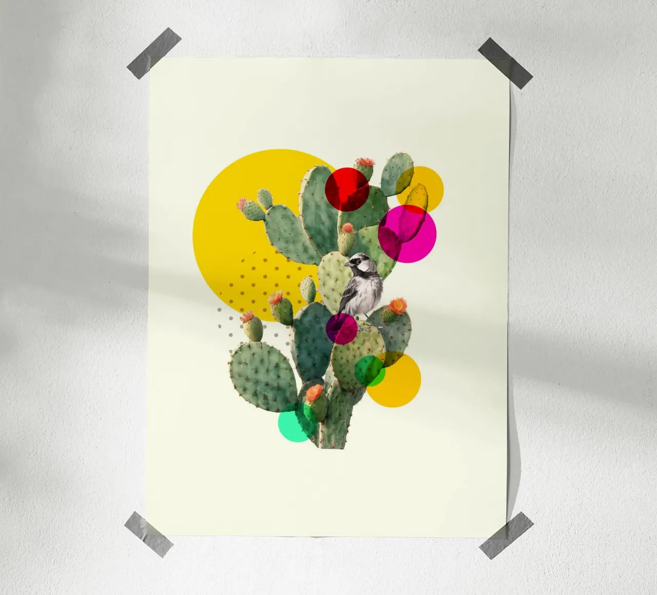 Color Pop Cactus poster con telaio in alluminio da Indigo Rain