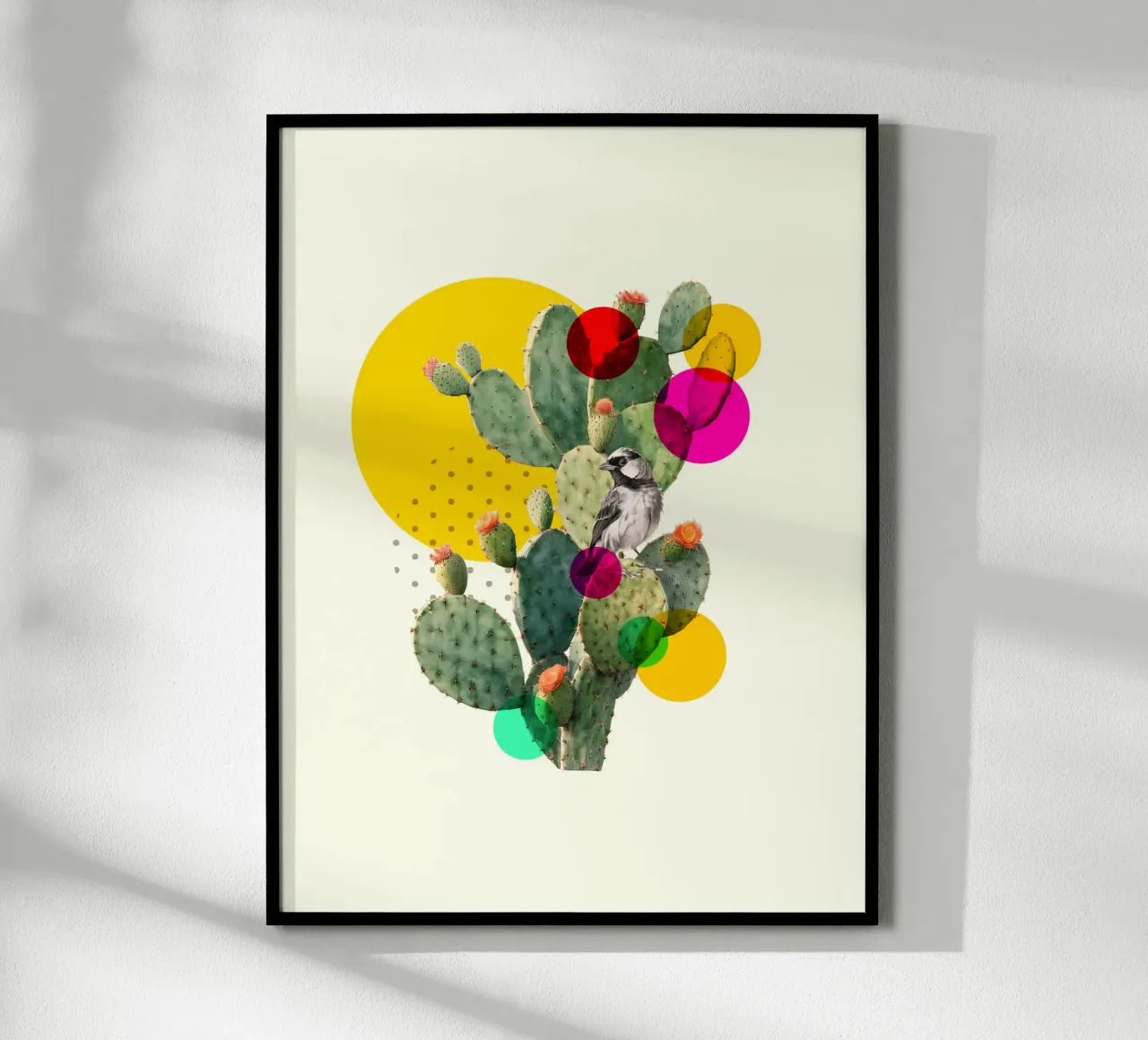 Color Pop Cactus poster con telaio in alluminio da Indigo Rain
