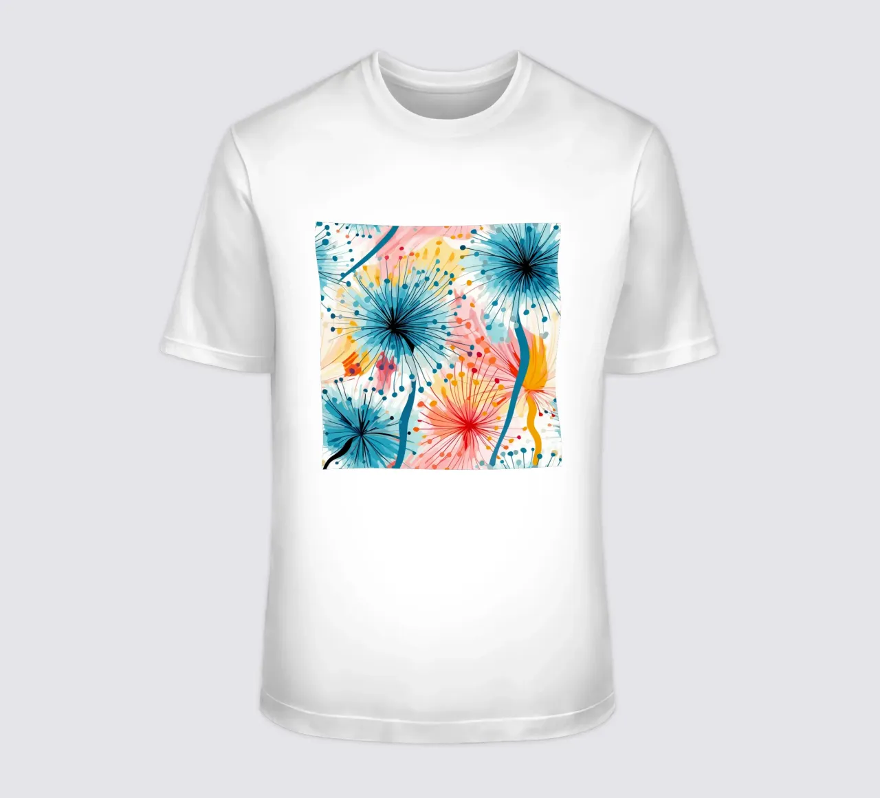 Denti di leone colorati t-shirt da Botanical Pattern House