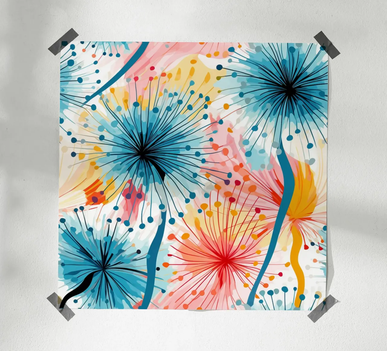 Denti di leone colorati carta hahnemühle da Botanical Pattern House