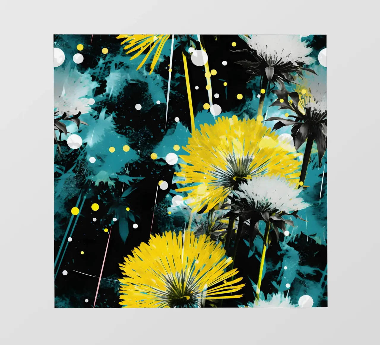 Dente di leone in fiore elettrico telo in pvc da Botanical Pattern House