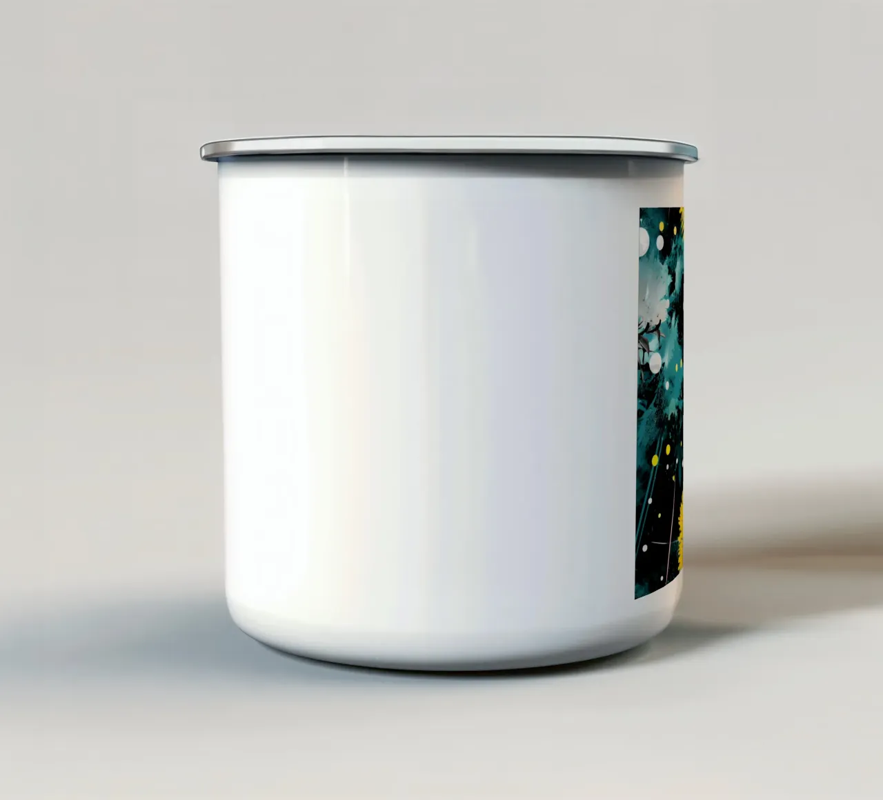 Dente di leone in fiore elettrico tazza in smalto da Botanical Pattern House