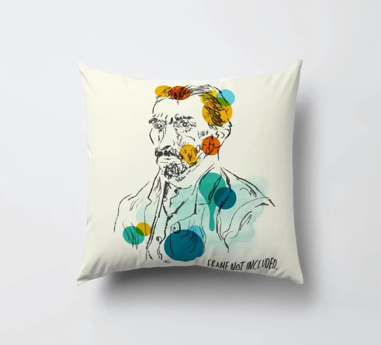 Modern Gogh: Abstract Van Gogh Portrait Art cuscino da Indigo Rain