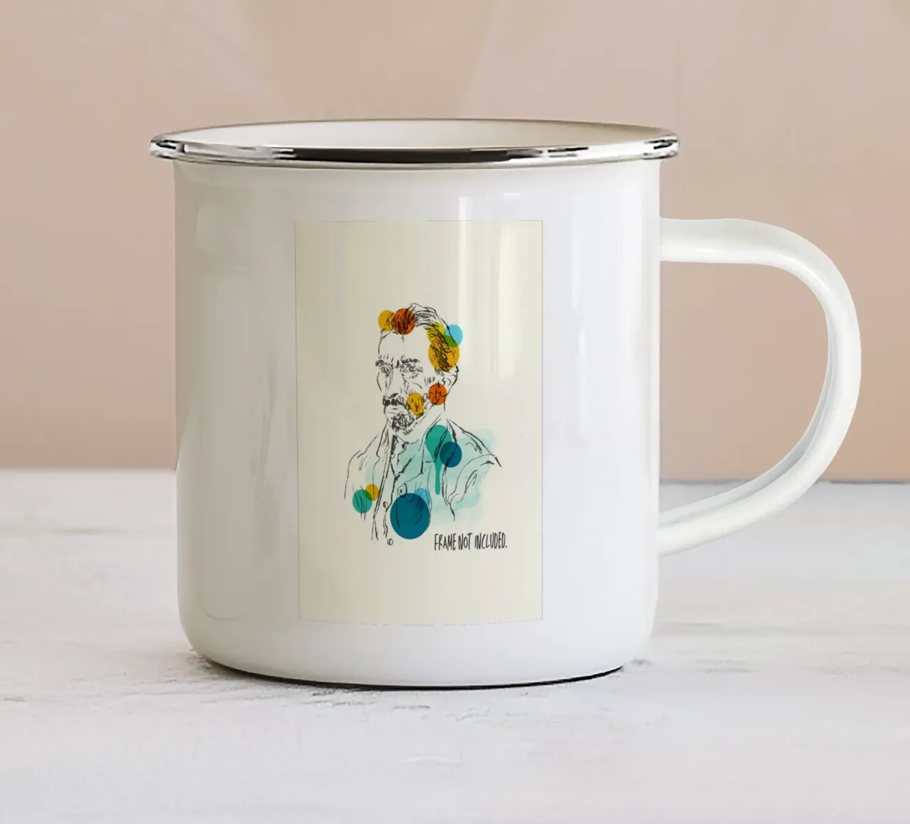 Modern Gogh: Abstract Van Gogh Portrait Art tazza in smalto da Indigo Rain
