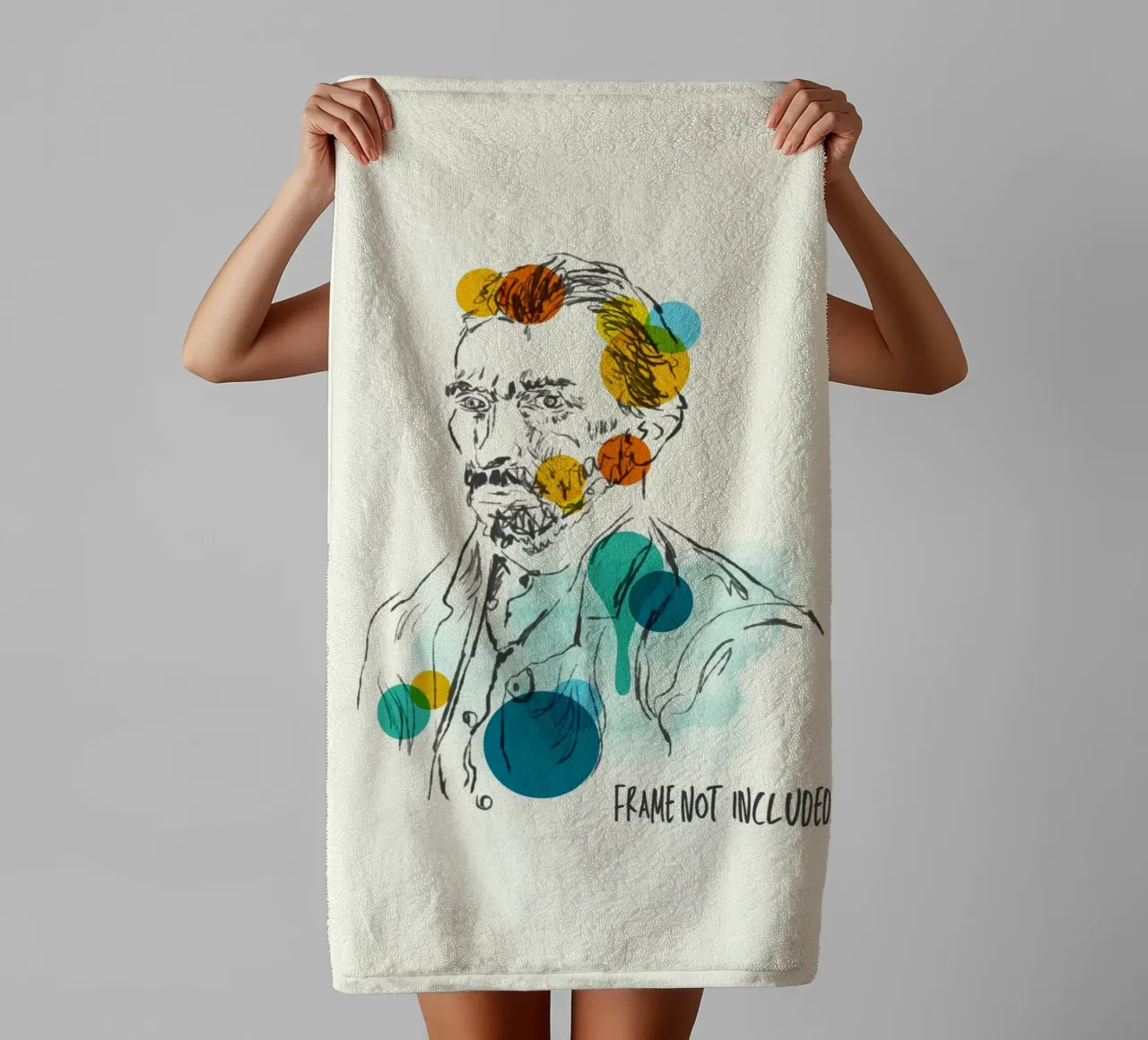 Modern Gogh: Abstract Van Gogh Portrait Art asciugamano da bagno da Indigo Rain