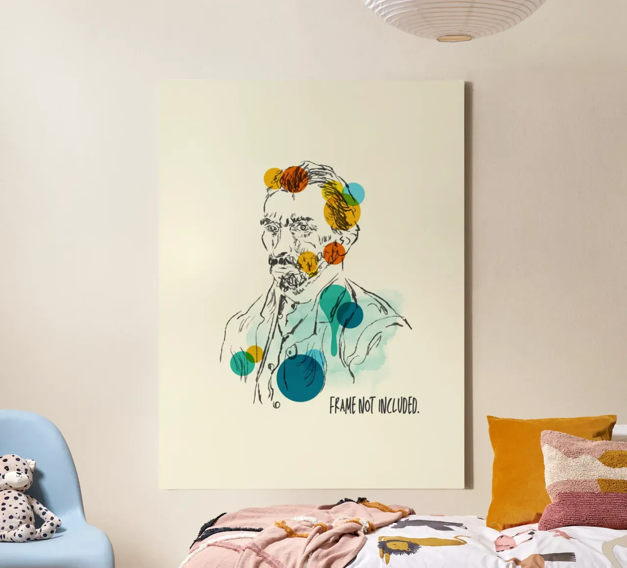 Modern Gogh: Abstract Van Gogh Portrait Art tela con Cornice a cassetta da Indigo Rain