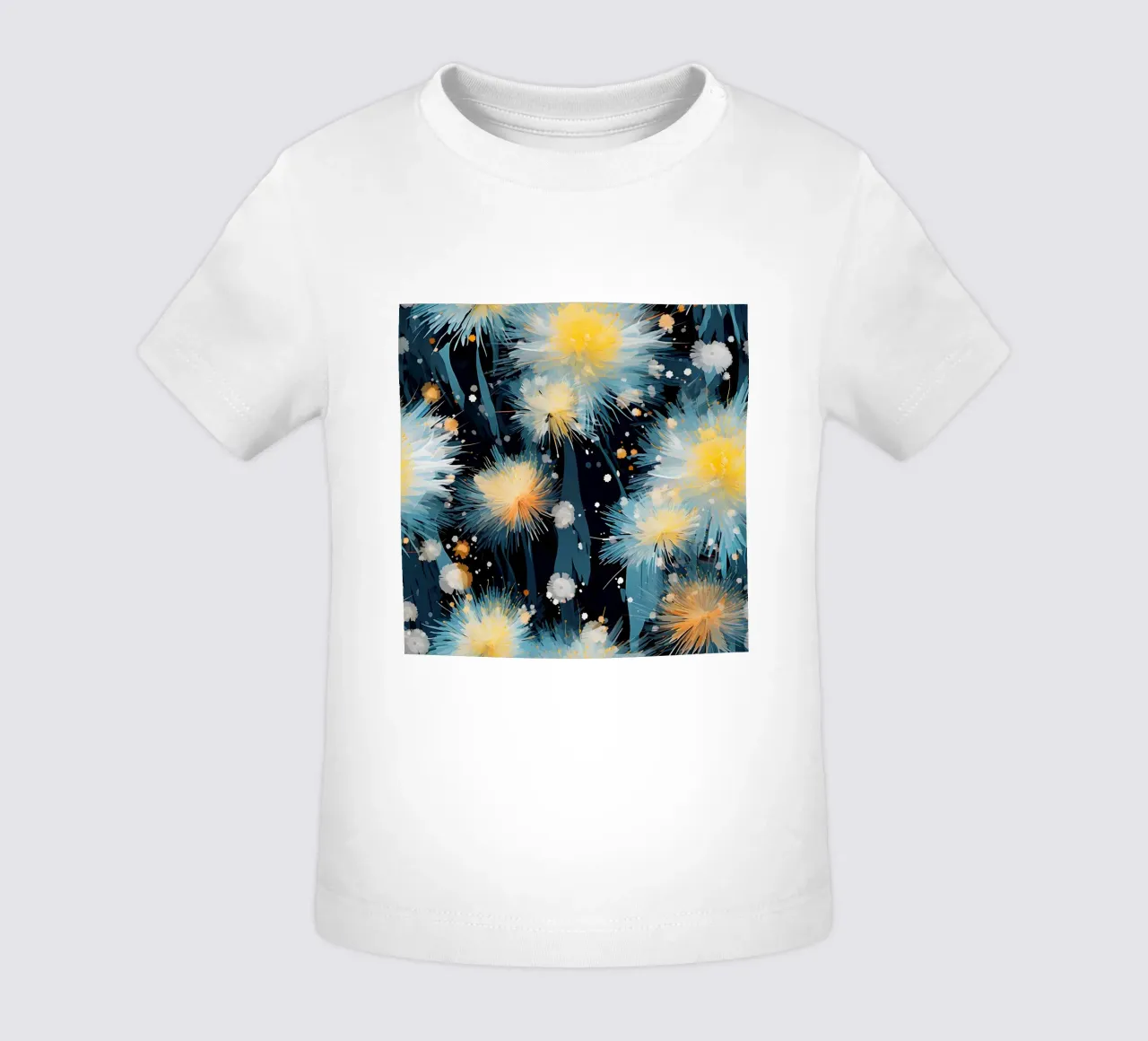 Electric Bloom Dandelions baby t-shirt by Botanical Pattern House