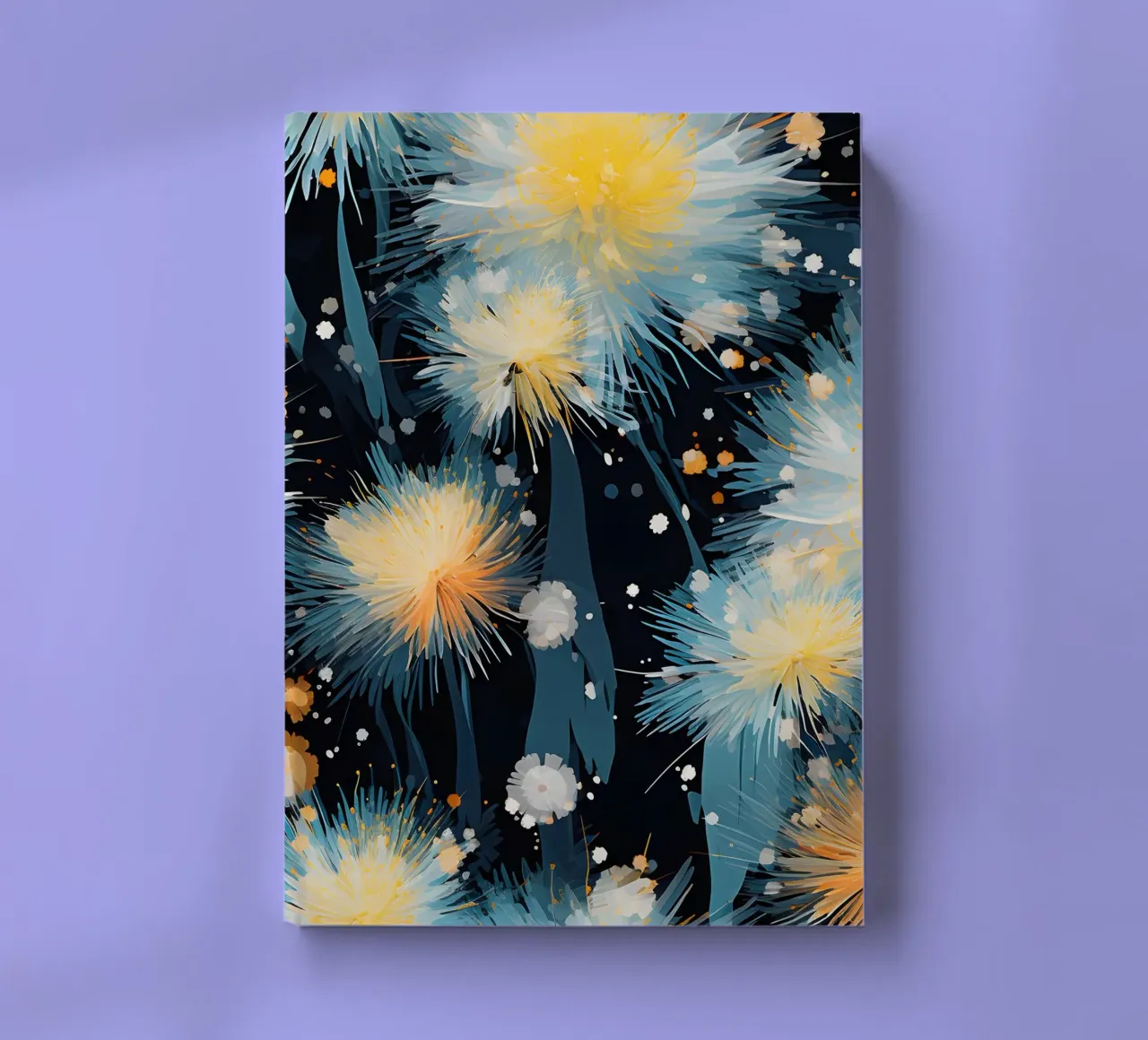 Electric Bloom Dandelions notebook by Botanical Pattern House