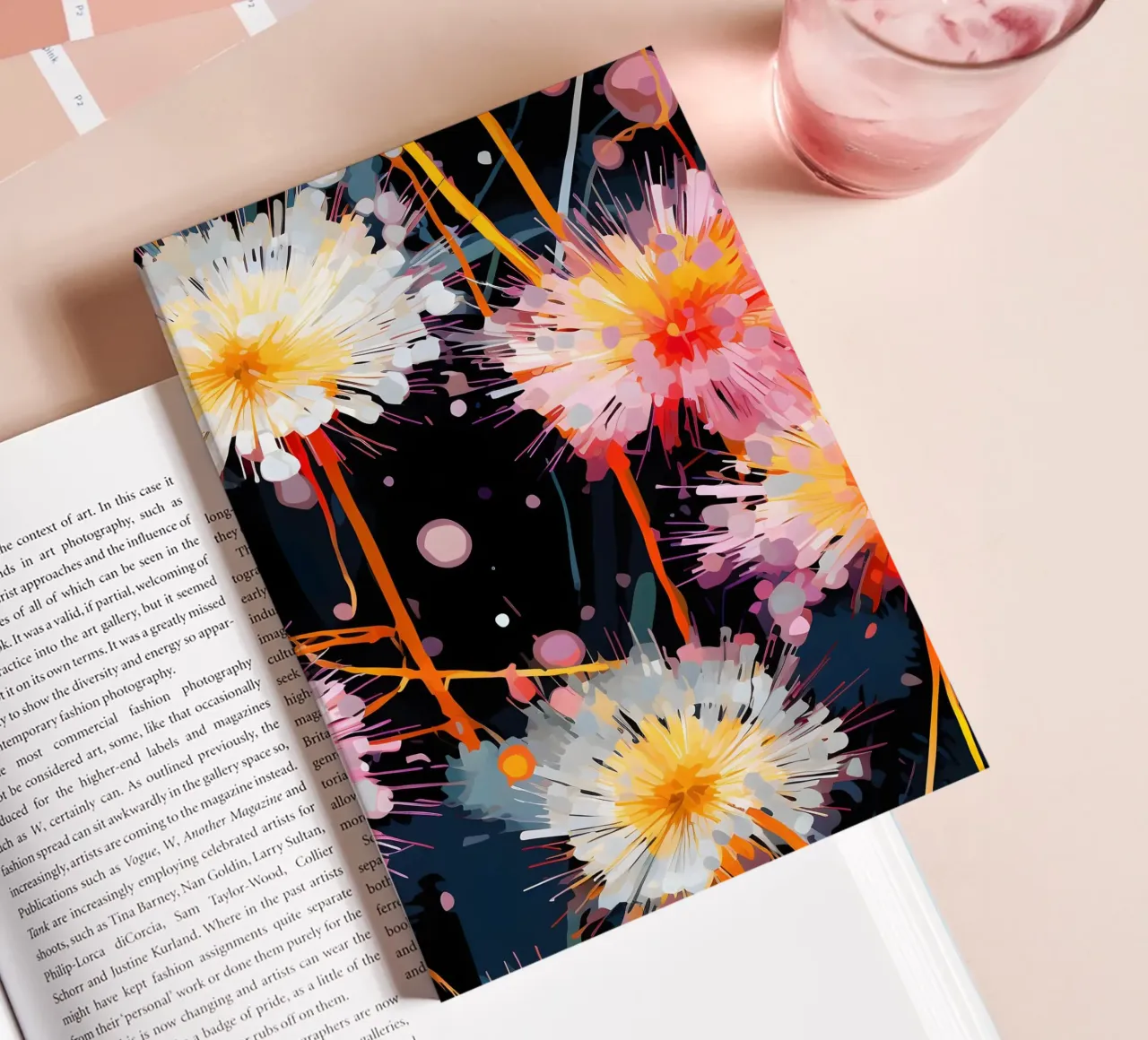 Electric Bloom Dandelions notebook by Botanical Pattern House
