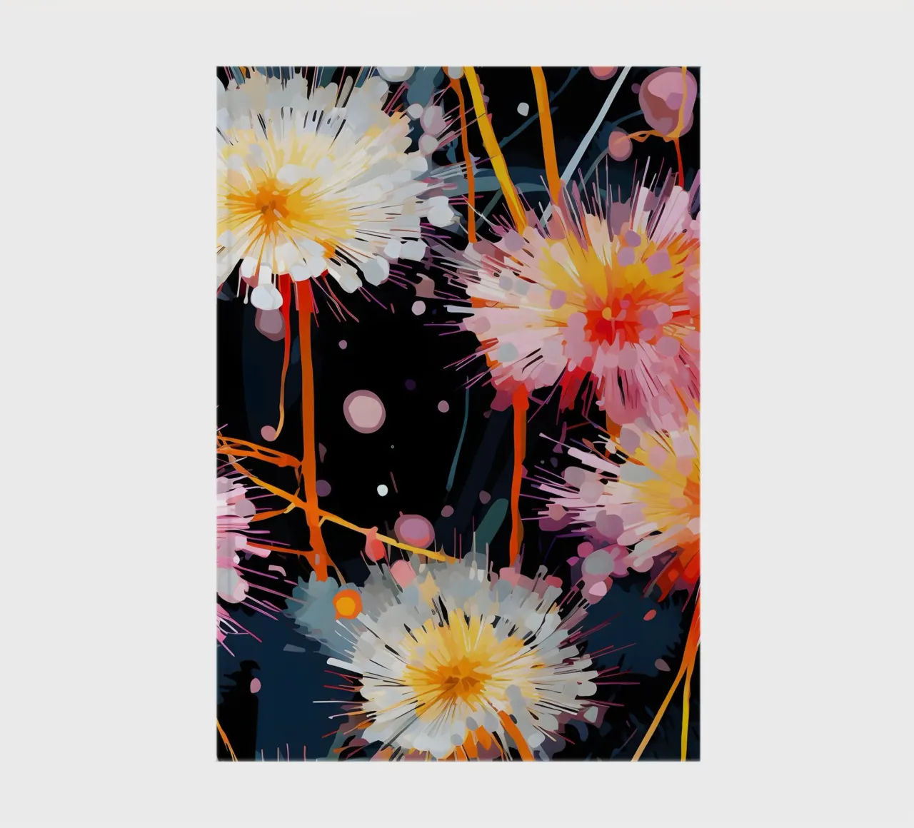 Electric Bloom Dandelions notebook by Botanical Pattern House