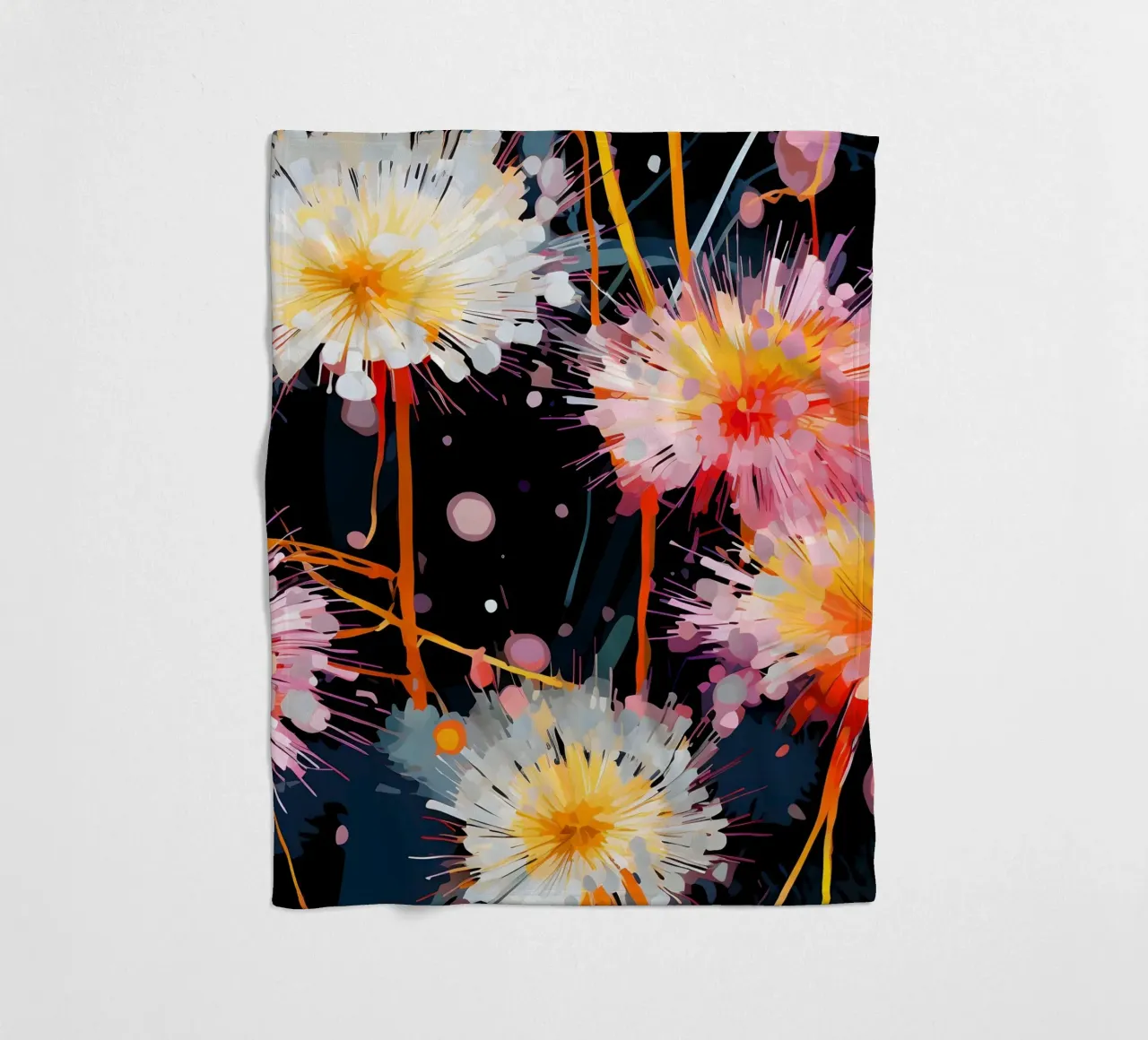 Dente di leone in fiore elettrico coperta in pile da Botanical Pattern House