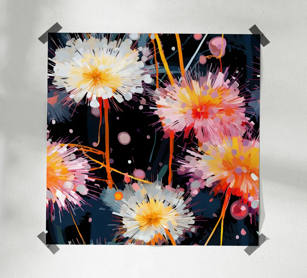 Dente di leone in fiore elettrico poster da Botanical Pattern House