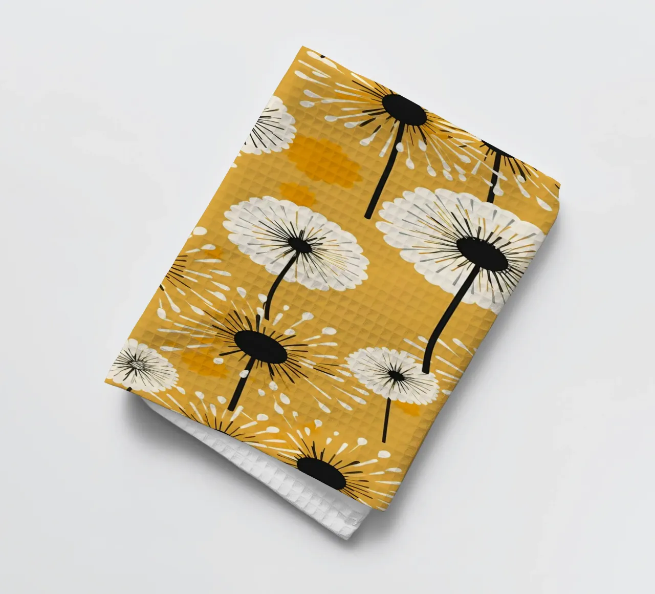 Golden Dandelion Fields torchon de Botanical Pattern House