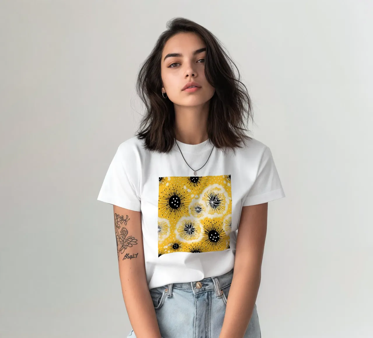 Golden Dandelion Fields t-shirt by Botanical Pattern House