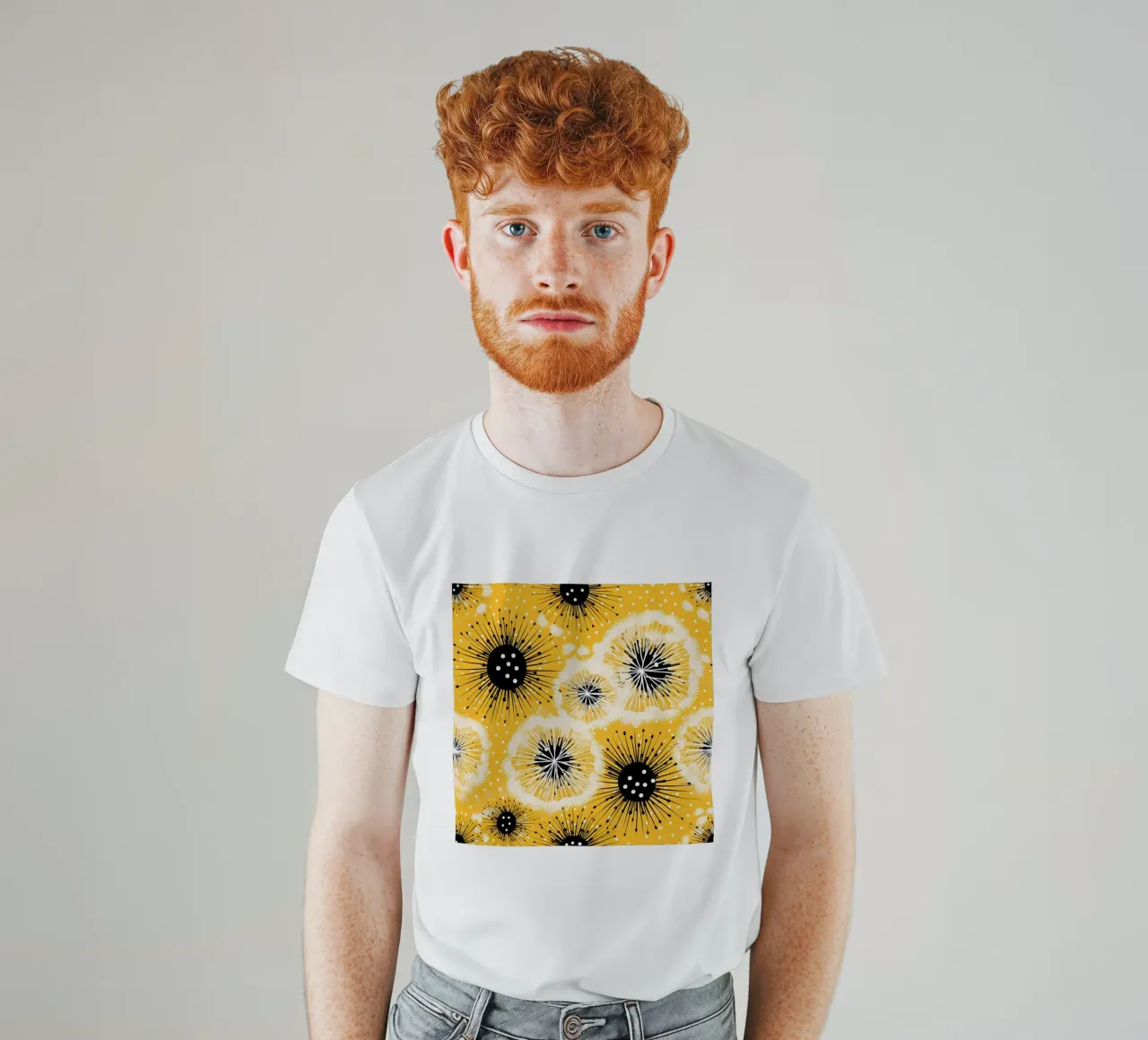 Golden Dandelion Fields t-shirt by Botanical Pattern House