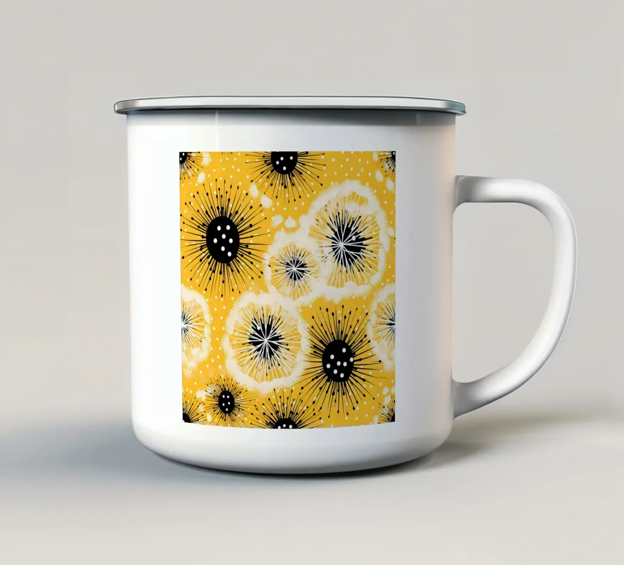 Campi di dente di leone dorati tazza in smalto da Botanical Pattern House