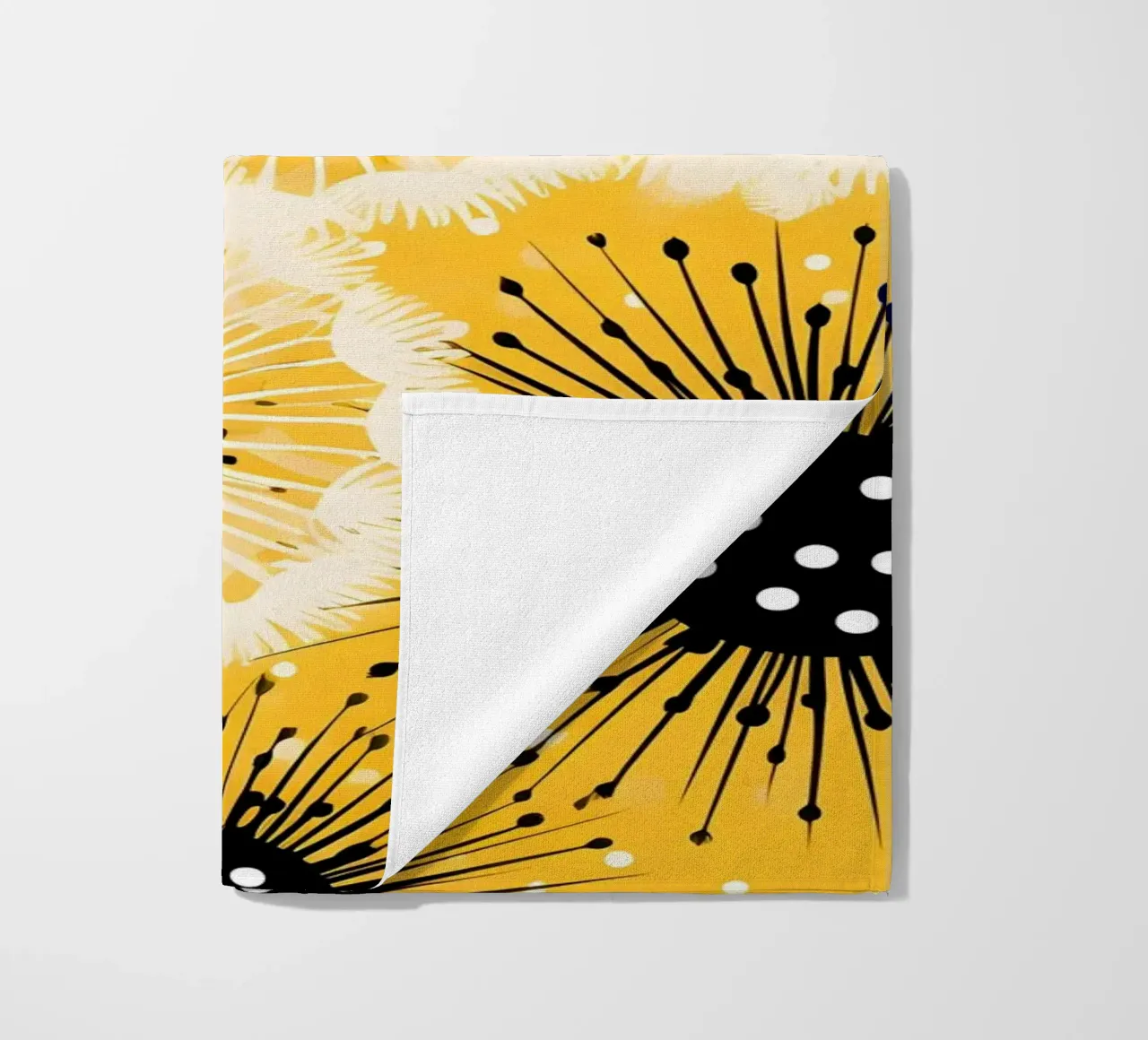 Golden Dandelion Fields beach towel by Botanical Pattern House
