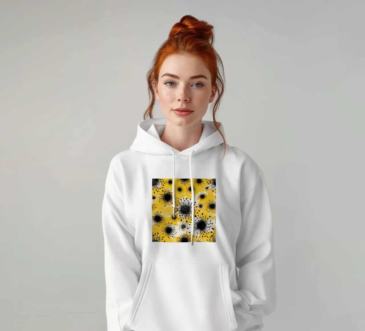 Campi di dente di leone dorati felpa con cappuccio da Botanical Pattern House