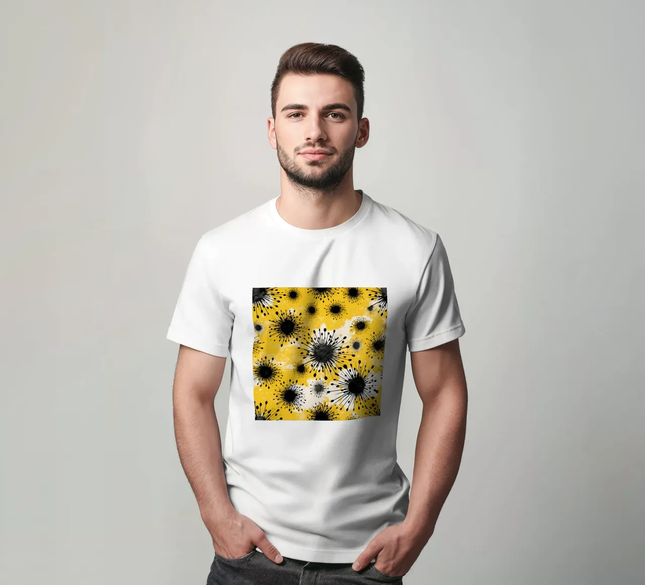 Golden Dandelion Fields t-shirt by Botanical Pattern House