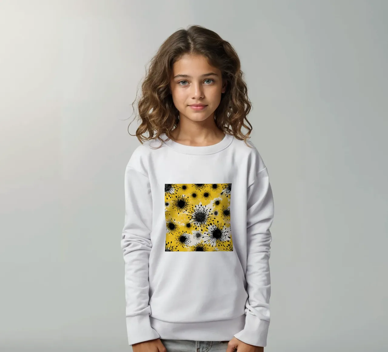Campi di dente di leone dorati felpa bambino da Botanical Pattern House