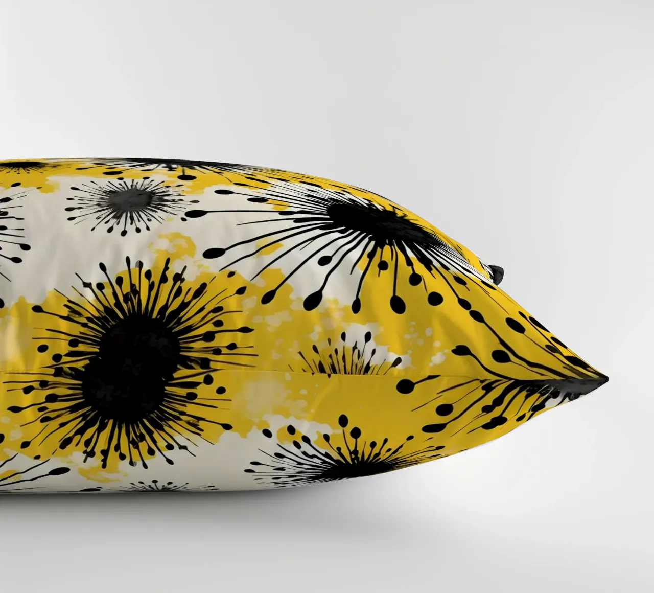 Golden Dandelion Fields decorative cushion by Botanical Pattern House