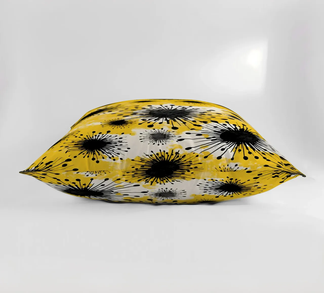 Golden Dandelion Fields decorative cushion by Botanical Pattern House