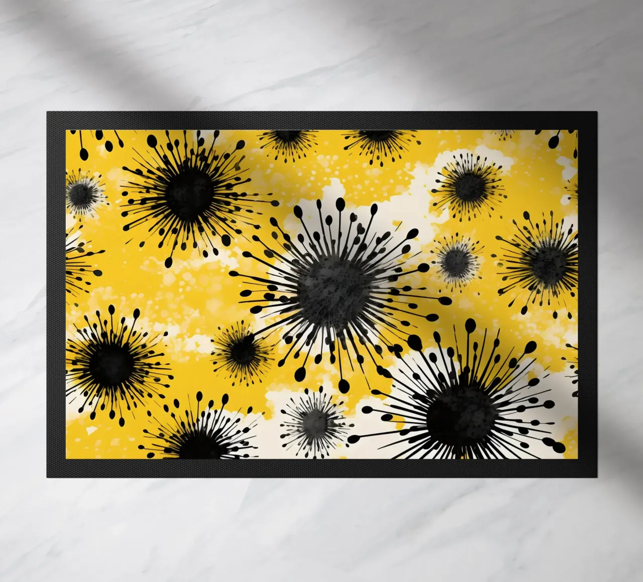 Golden Dandelion Fields doormat by Botanical Pattern House