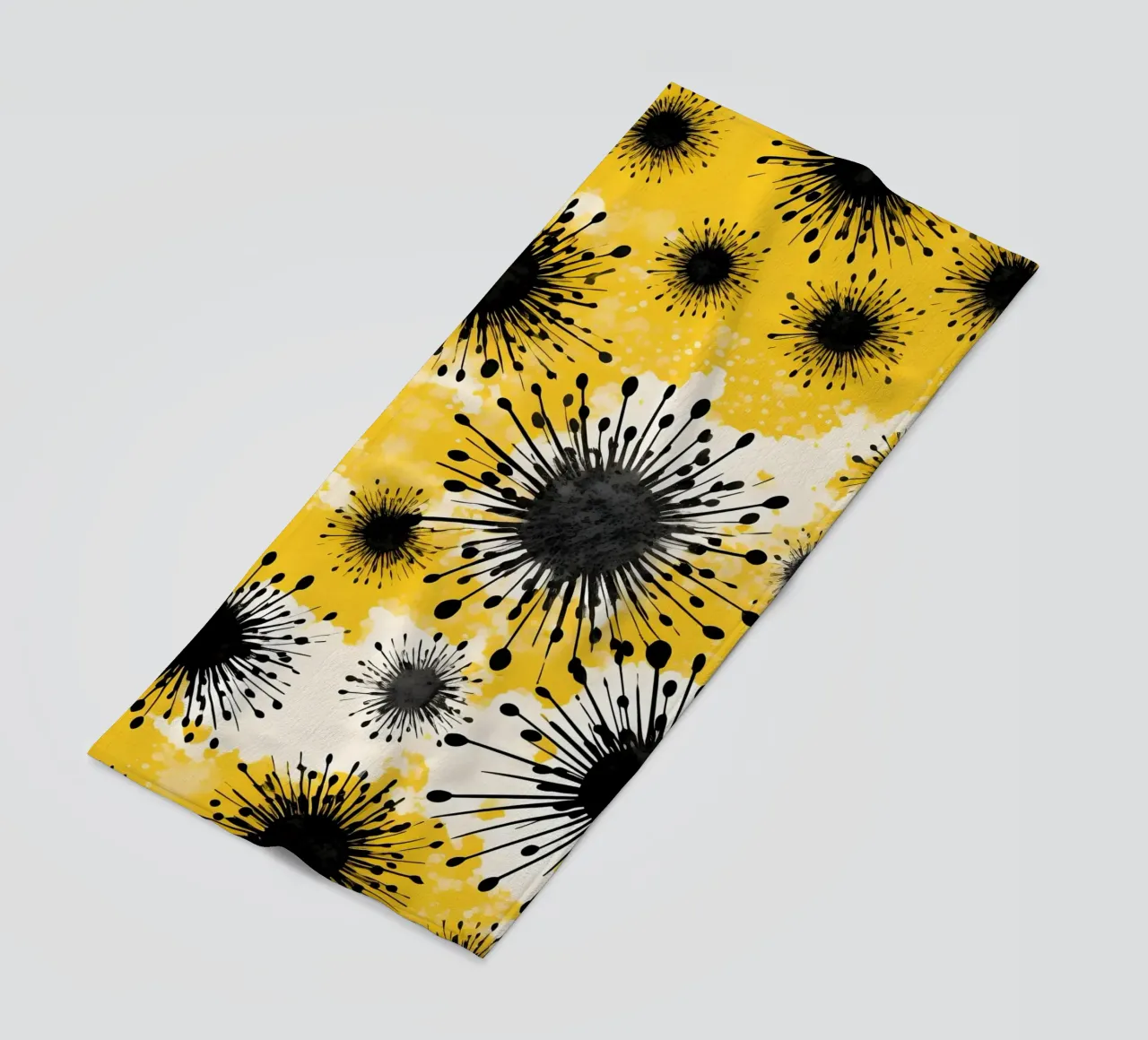 Golden Dandelion Fields beach towel by Botanical Pattern House