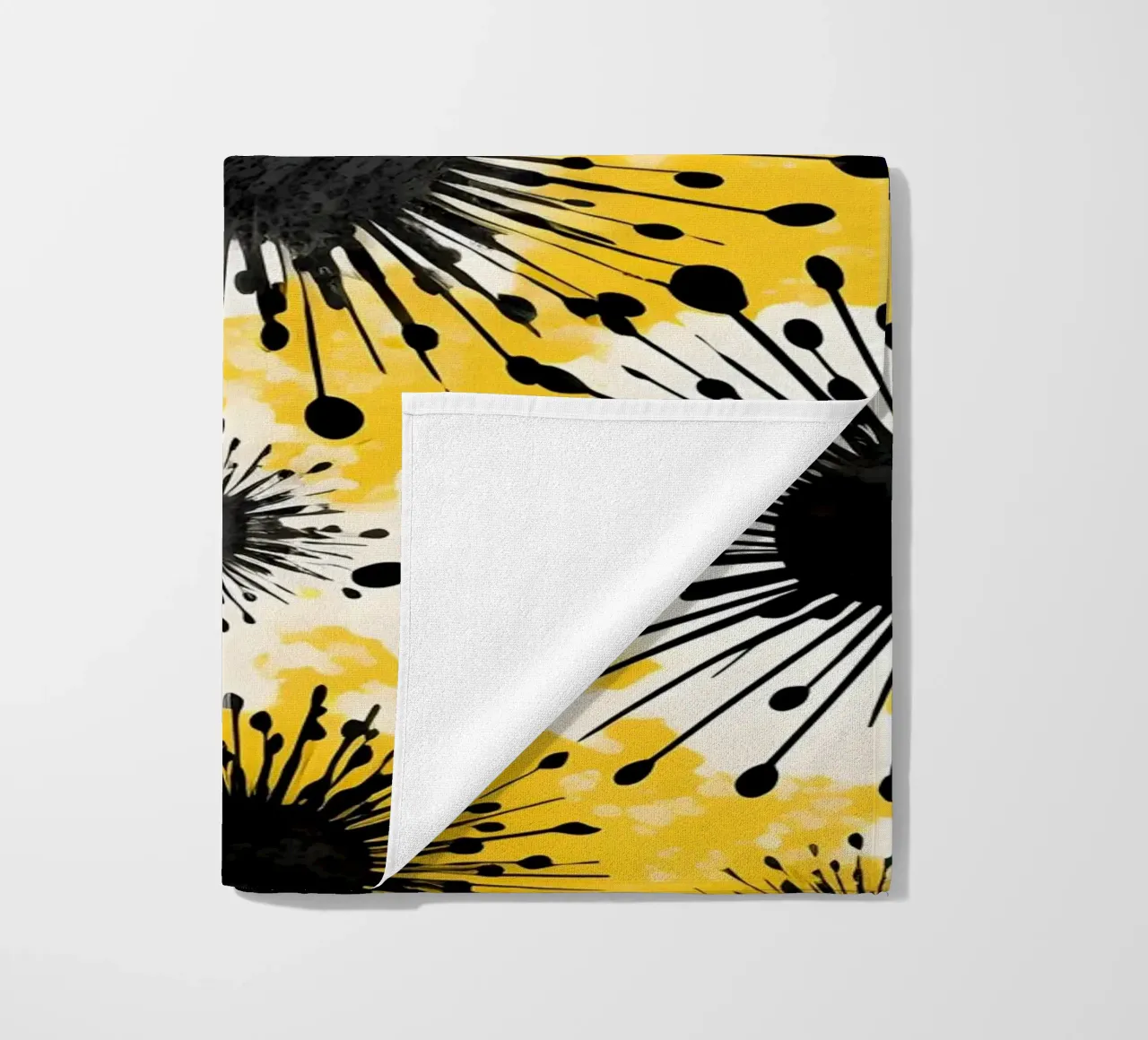 Golden Dandelion Fields beach towel by Botanical Pattern House