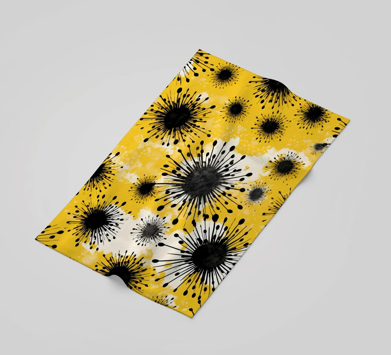 Golden Dandelion Fields beach towel by Botanical Pattern House