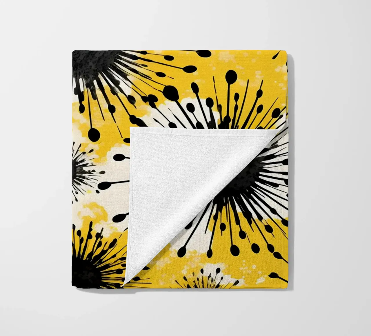 Golden Dandelion Fields beach towel by Botanical Pattern House