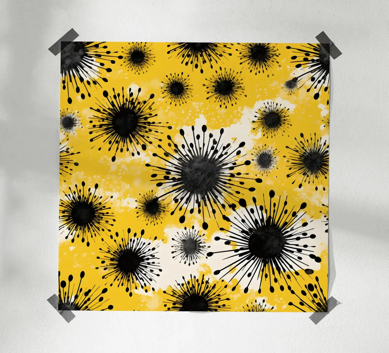 Campi di dente di leone dorati poster da Botanical Pattern House