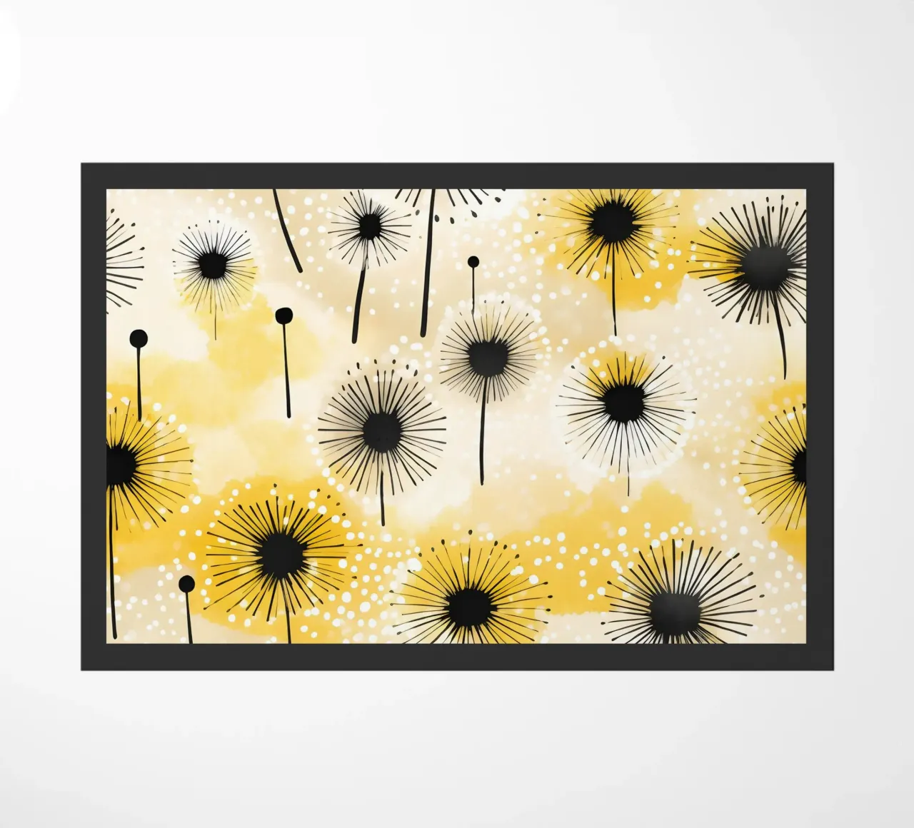 Golden Dandelion Fields doormat by Botanical Pattern House