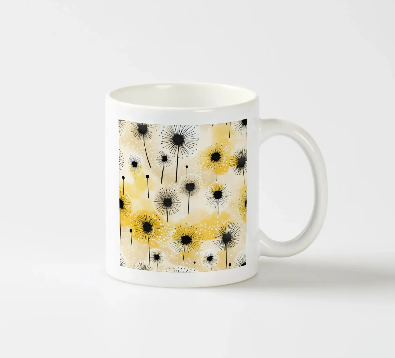 Campi di dente di leone dorati tazza in ceramica da Botanical Pattern House