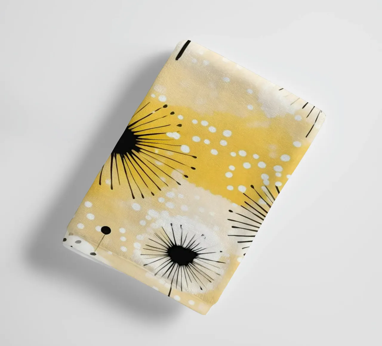 Golden Dandelion Fields towel by Botanical Pattern House